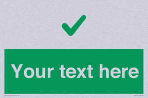 Custom green background, green tick sign